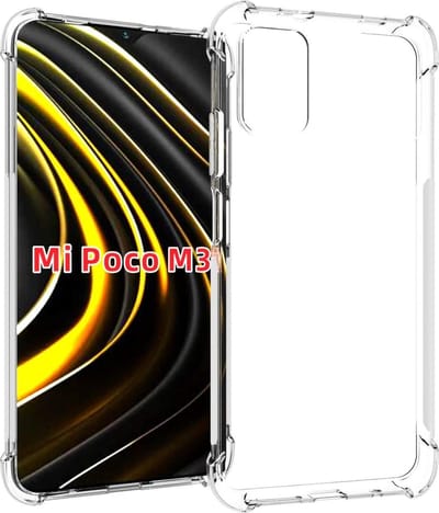 Hoesje Geschikt voor: Xiaomi POCO M3 - Anti Shock Silicone Bumper - Transparant