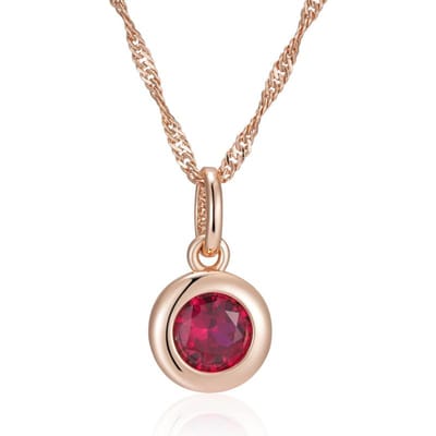 Collier Pendentif Zircon Naturel Rouge Brillant Mode Femme Couleur Or Rose Ethnique Mariée Fin Quotidien Bijoux Vintage beige