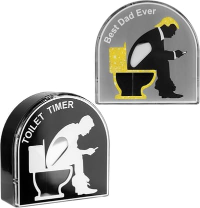Zandloper voor 5 minuten toiletten, handige timer set van 2, grappige cadeaus voor mannen en creatieve badkamerdecoratie