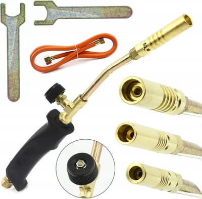Soldeerbrander met 3 branderkoppen 13/14/17 mm & 1.5 meter slang