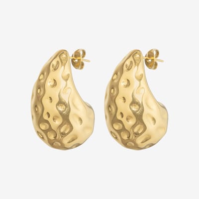 Essenza Mixed Large Teardrop Earrings Gold