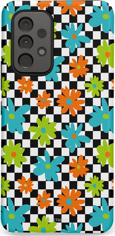 Casetastic Hoesje Geschikt voor Samsung A53 - Stijlvolle Beschermende Duo-layer Case - Retro Bloem Power
