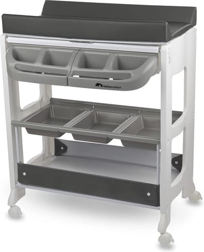 Bebeconfort Dolphy, bad- en verschoningsunit, mobiele 2-in-1-unit, vanaf de geboorte tot 12 maanden, 0-11 kg, Grey Mist
