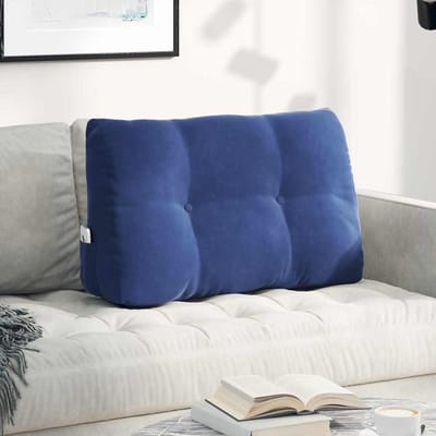 vidaXL - Rugkussen - Politieblauw - 80 - x - 24 - x - 50 - cm - Fluweel