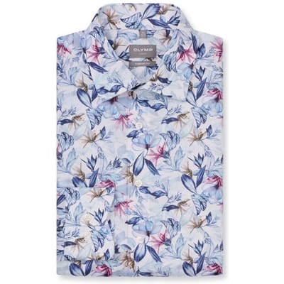 OLYMP Luxor Overhemd, Comfort Fit, New Kent, Marineblauw