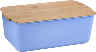 Broodtrommel - blauw - 33x19,5x12,5cm - bamboe - broodbox -opbergtrommel