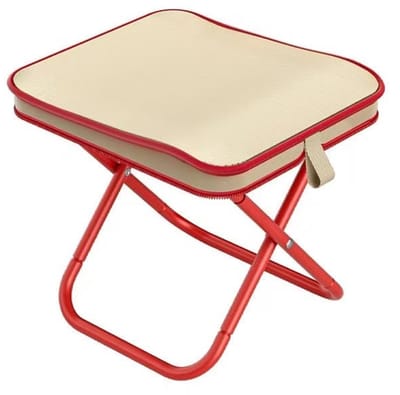 VHV - Opklapkruk - Campingstoel - Visserskrukje - Opvouwbaar krukje - Draagbaar - Voor vissen, kamperen en strand - Lichtgewicht - 28*24*25cm - Beige