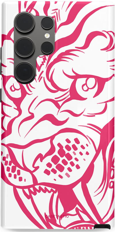 Casetastic Hoesje Geschikt voor Samsung S24 Ultra - Stijlvolle Beschermende Duo-layer Case - Scherpe Strepen