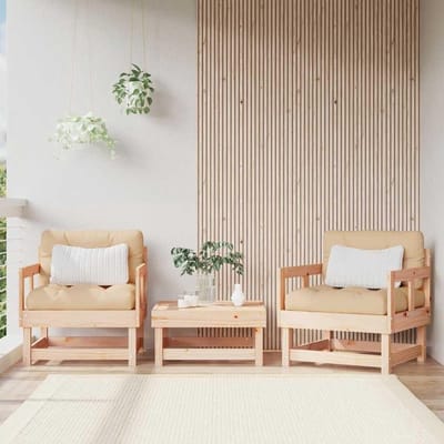 Tuinstoelen met kussen - Balkonstoel Terrasstoel - Ontspannen Buiten - Massief Grenenhout - 64 x 61 x 62 cm