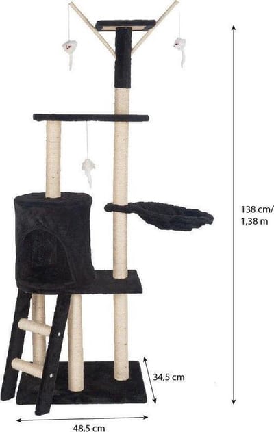 Topmast Krabpaal SARA - Zwart - 50 x 35 x 138 cm