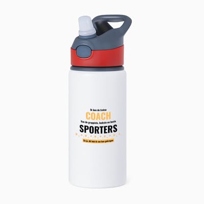 Hacebo® - ik ben de trotste coach van de grappigste, leukste en beste sporters, en ja dit heb ik van hun gekregen waterfles met rietje rood - de trotste coach - sport - verjaardagscadeau - verjaardag - cadeau - water fles - 650ML