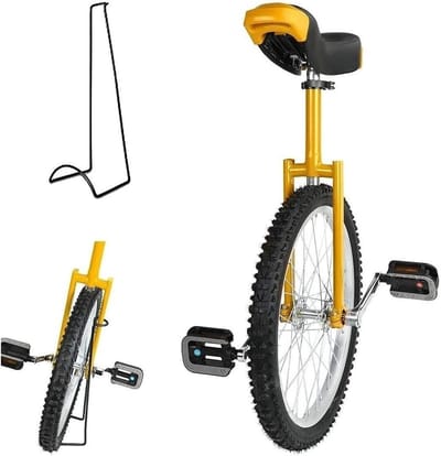 Unicycle Training Wheel - Balansfiets Oefenwiel - Fietsen Leren - In Hoogte Verstelbaar - 16-24 Inch - Zwart