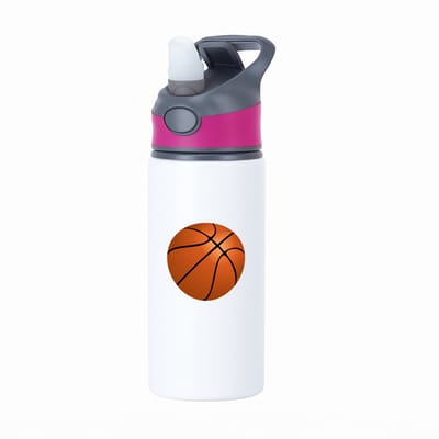 Hacebo® - Basketballen waterfles met rietje roze - Basketbal - Basketballers - Sport - bal - Hooper - water fles - 650ML