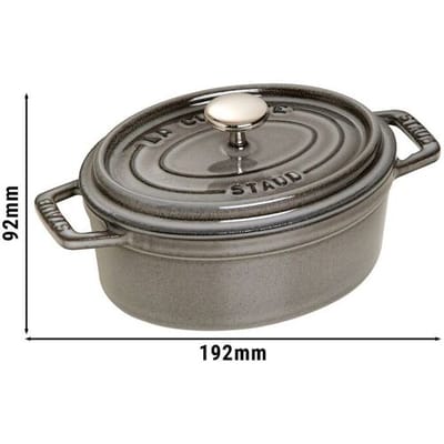 STAUB LA COCOTTE - Kookpot - Ovaal - 150mm - Gietijzer - Grafietgrijs
