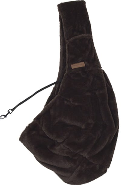 Animal Boulevard Champs-Elysees Hondenslingbag – Honden Draagtas – Super zacht Imitatiebont – Veiligheidshaakje – Kleur: Donkerbruin – 86x12x38 cm