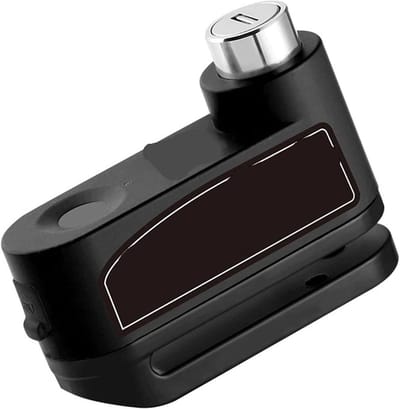 Motorfiets slot - Schijfslot Alarm - Diefstal Beveiliging - Dubbele Ontgrendeling - 9x7x3 cm - Zwart