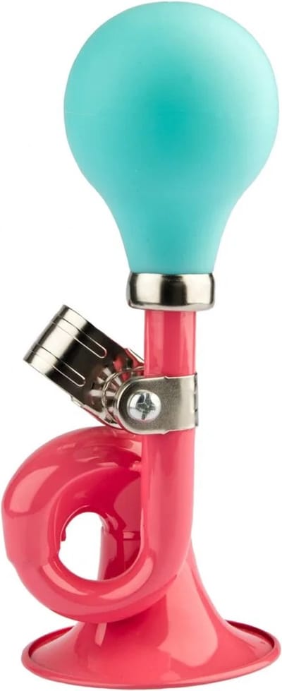 Fietstoeter krul PexKids - roze met Groene bol