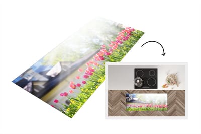 Keukenloper - Loper keuken - Tulpen - Kleuren - Lente - 120x50 cm - Keukenloper vinyl