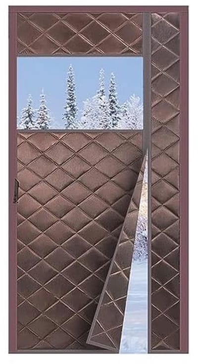 Thermisch geïsoleerd deurgordijn met magneten - Zijopenend scherm voor warmtebehoud en geluidsisolatie 90 x 200 cm