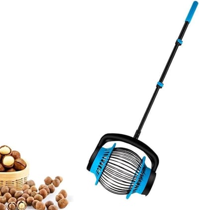 Moer Rollende Picker - Notenverzamelaar Oogstmachine - Tuinieren Fruit Verzamelen - Zijopening Dump Ontwerp - Verstelbare Steel - Zilver