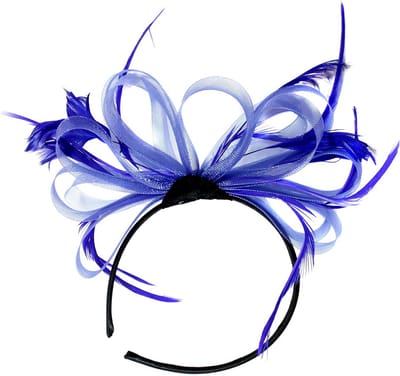 Elegante Haaraccessoire met Blauwe Veren voor Feestelijke Gelegenheden