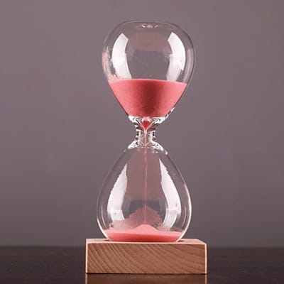 Zandloper Timer - Zandklok - Koken en Spelen - Houten Basis - 14 x 55 cm - Wit
