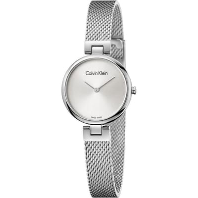 Montre Calvin Klein Ck Quartz Série Pure Mouvement Quartz Bracelet Acier Inoxydable Cadran Blanc Montres Femmes K8G23126 Regular Watch Box,White Dial Silver Strap white