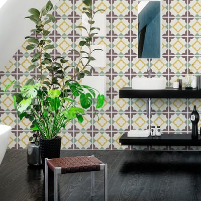 Zelfklevende tegelmuurstickers voor keuken en badkamer - 24 Eulalia Azulejo tegelstickers - 24 stickers 10x10cm