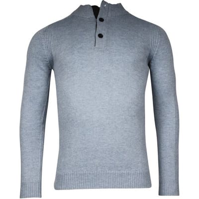 Baileys Trui Half Zip And Buttons Subtle Rib Details Midden Blauw / male