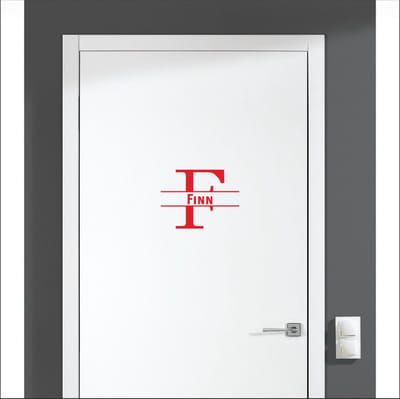 Deursticker Met Naam -  Finn - Rood