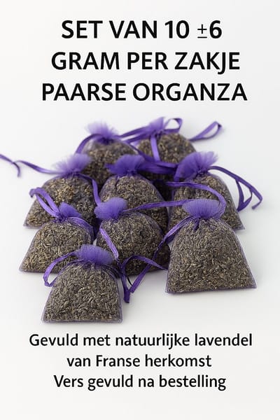 @ Lu’s Today® – Basic Geur Essentials - Lavendel Geurzakjes – 10 Stuks – ±6 g – Puur, Onbewerkt & Zonder Toevoegingen – Tegen Motten & Zilvervisjes – Provence – Organza