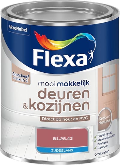 Flexa - Mooi Makkelijk Deuren & Kozijnen Zijdeglans - B1.25.43 - Mengverf - 750 Ml