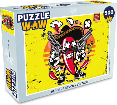 Puzzel Peper - Pistool - Vintage - Legpuzzel - Puzzel 500 stukjes