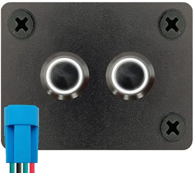ProRide Metalen Drukschakelaars ON-OFF 220V - 12mm - Tweevoudig inbouwpaneel - IP67 - LED indicatie Wit