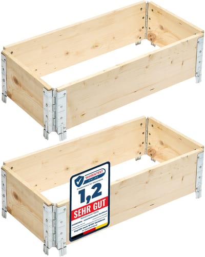 Garronda Kweekbak Palletrand 2-Pack 80x40cm – Natuurlijk - Bloemen - Kruiden - Palletframe - Natuurlijke Verhoogde Bloembedden – GD-BUD-PAL