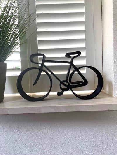 Fiets Decoratie - Fiets Beeld Zwart - Moderne Fietsdecoratie voor Plank of Wand