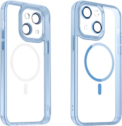 Valenta Back Cover Trend MagSafe iPhone 15 Plus - Lensbeschermer - Blauw