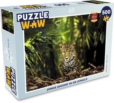 Puzzel Jonge jaguar in de jungle - Legpuzzel - Puzzel 500 stukjes
