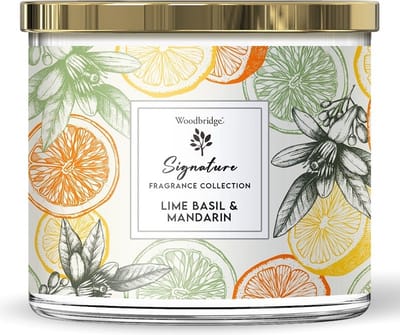 Woodbridge - Luxe Geurkaars Met 3 lonten LIME BASIL MANDARIN - limoen basilicum patchouli vetiver