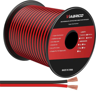 30 meter 14 AWG 2 x 2,0 mm² elektrische kabel – flexibel, zacht en verlengkabel voor 5 V/12 V/24 V stroomvoorziening