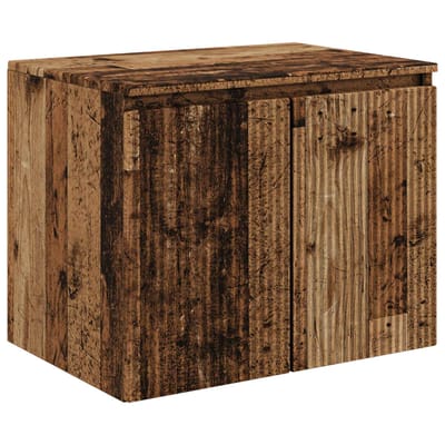 vidaXL - Wandgemonteerde - Badkamerkast - Oud - hout - 62,5 - x - 44,5 - x - 50 - cm