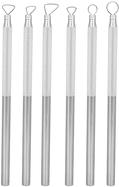 Dailygoods- Kleigereedschap 6-delige Set - Aluminiumlegering - Antislip Handgreep - Multifunctioneel - Snijschraper - Voor Keramiek en Modelleren - Beeldhouwerstools