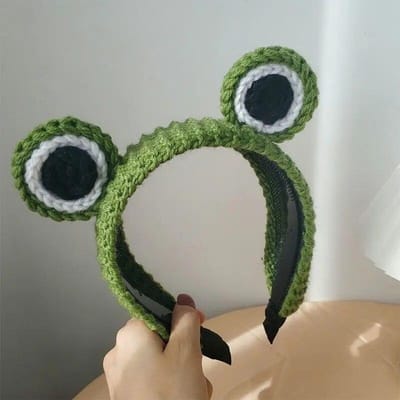 2023 Nieuwe Grote Ogen Gebreide Kikker Hoofdband Wassen Make-up Haarband Schattige Cartoon Scrunchies Herfst Lente Hoofddeksel Haaraccessoires
