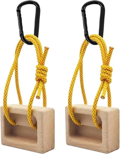 Hangbord Klimmen - Grijptraining Tool - Kracht Opbouwen - Natuurlijke Houttextuur - 2 Stuks - Veelkleurig