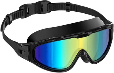 SnelShoppen - Professionele Zwembril Unisex Grote Lens HD Anti-Fog UV Bescherming voor Volwassenen - Duikbril met 180° Panoramisch Zicht voor Training