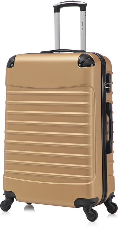 Travelerz Rome Large Koffer – 69L – Lichtgewicht ABS – Spinner – Goud – Met Cijferslot