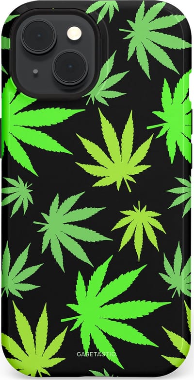 Casetastic Hoesje Geschikt voor Apple iPhone 15 Magsafe - Stijlvolle Beschermende Duo-layer Case - Cannabis