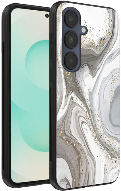 Smartphonica Telefoonhoesje Geschikt voor Samsung Galaxy S25 Plus met marmer opdruk - TPU backcover case marble design - Zilver geschikt voor Samsung Galaxy S25 Plus