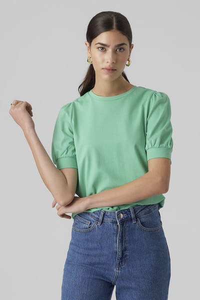 Vero Moda T-shirt Awkerry 2/4 O-neck Top Noos 10275520 Jade Cream Dames Maat - XS