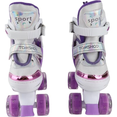 Rolschaatsen voor Meisjes Jongens voor Kinderen 4 Maten Verstelbaar Lichtgevend paars